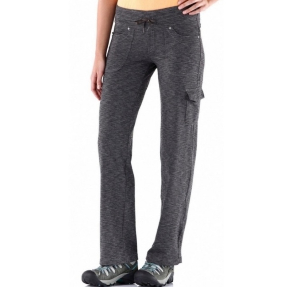 Kuhl Mova Stretch Knit Cargo Hiking Pants Straight Leg Pockets Drawstring Grey 2